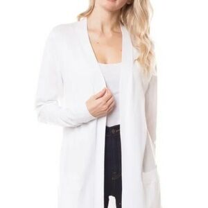 Express White Open Cardigan